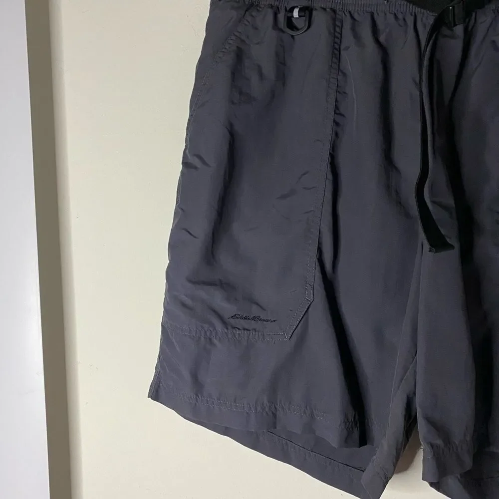 Eddie Bauer Gray Adjustable Waist Belted Shorts Size XL